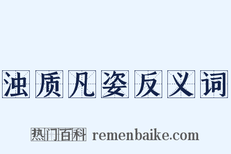 浊质凡姿反义词是什么意思的图片